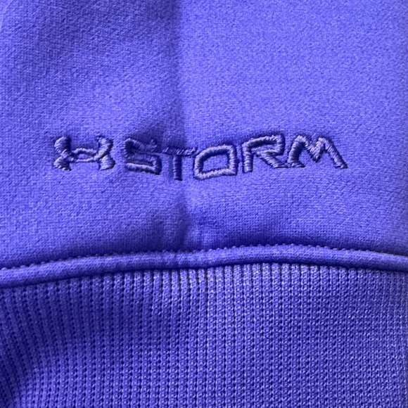 Under Armour Storm Semi Fitted Purple Blue and Gray Logo Hoodie - Picture 12 of 12